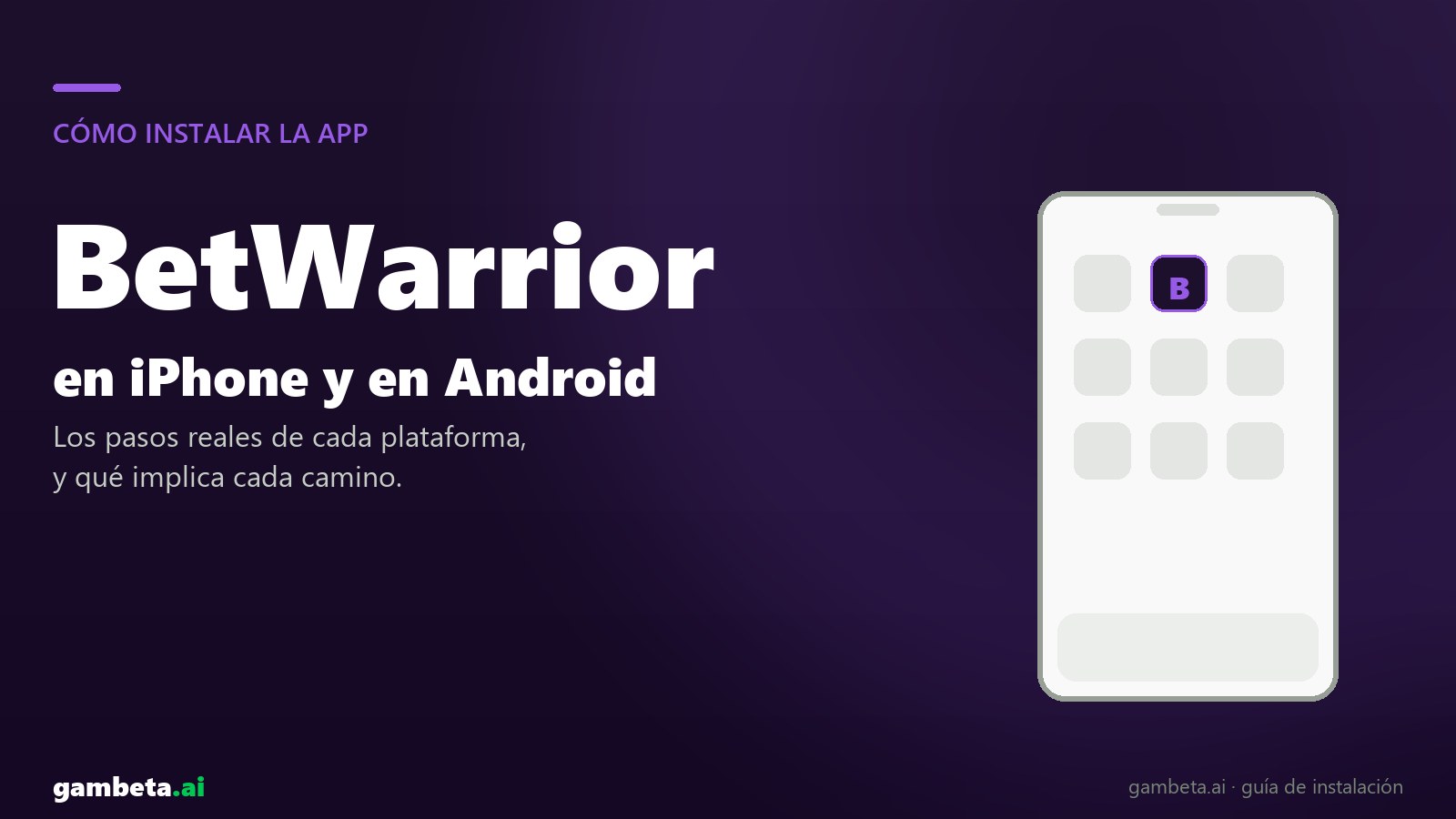 Cómo descargar e instalar la app de BetWarrior en iPhone y en Android